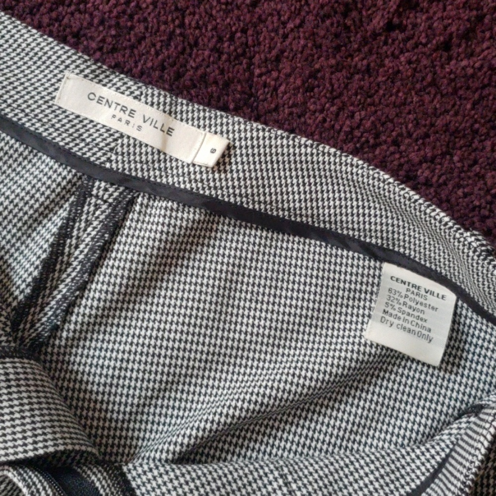 Office Siren Gingham Pants Women’s Black white size 6 Boardroom Workwear